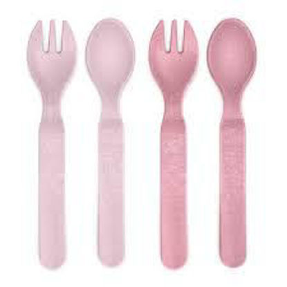 Image de 2 CCUILLERES ET 2 COUTEAUX ROSE