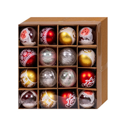 Image de COFFRET 16 BOULES NOEL ROUGE ET DOREE
