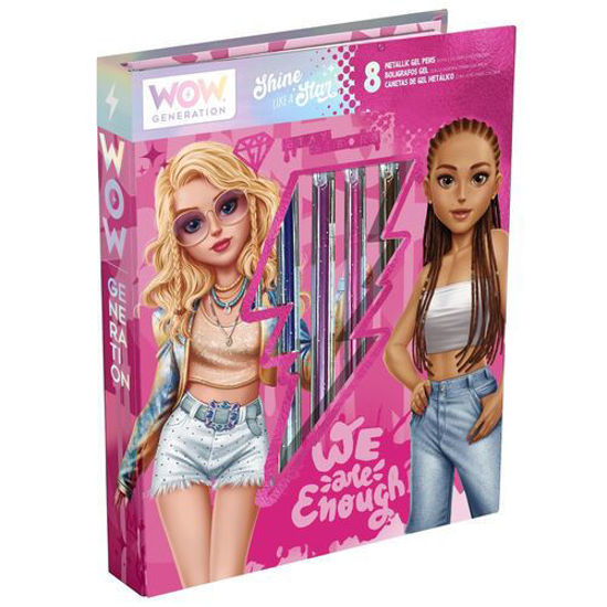 Image de CARNET DE COLORIAGE AVEC 8 STYLOS GEL MÉTALLIQUES