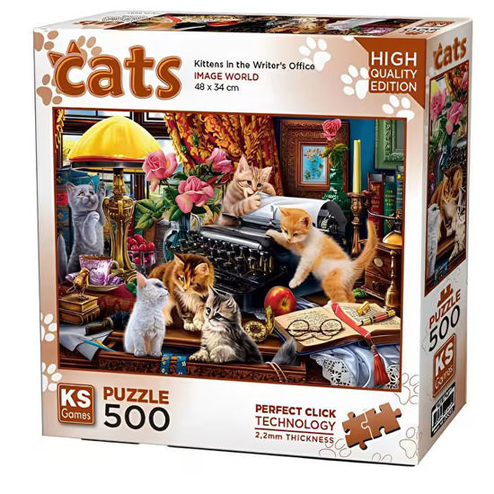 Image de PUZZLE 500 PCS CHATS DANS LE BUREAU