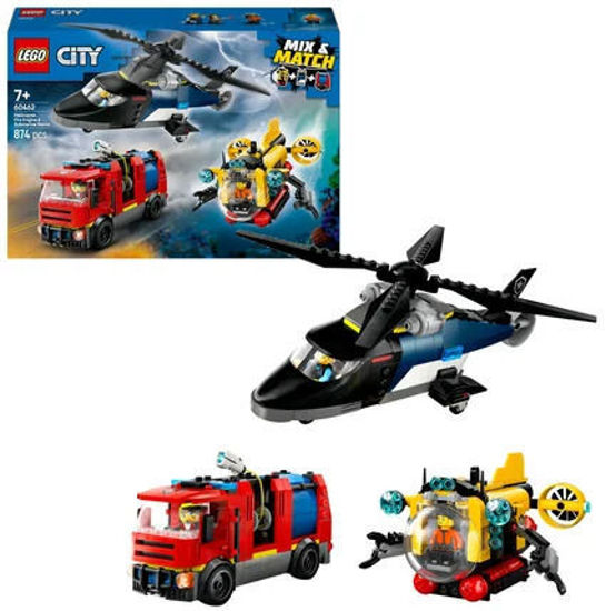 Image de LEGO HELICOPTERE CAMION DE POMPIERS AND SOUS MARIN MODULABLE 60462